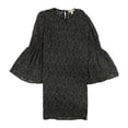 thumbnail image 1 of Michael Kors Womens Metallic Lace Midi Dress, Metallic, Large, 1 of 3