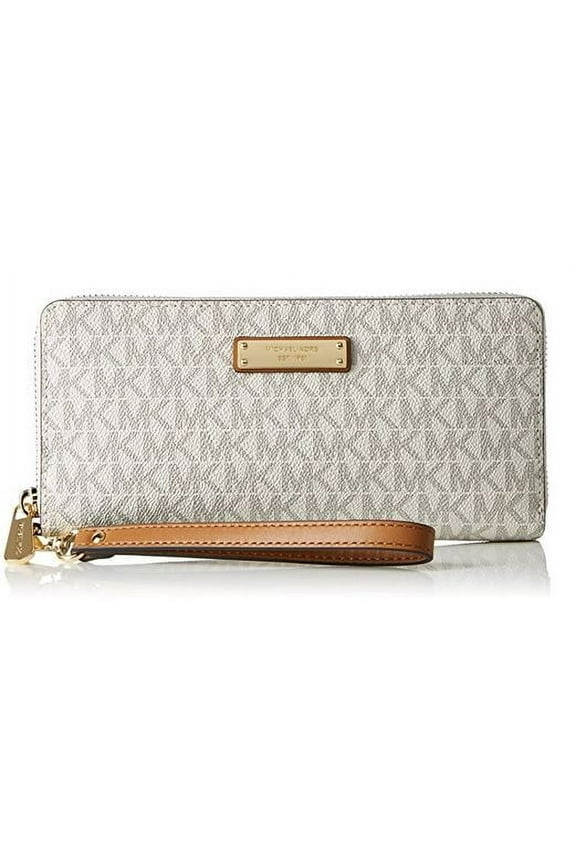 Womens Michael Kors Jet Set Signature Travel Wristlet, White 32S7GTTE9B-150
