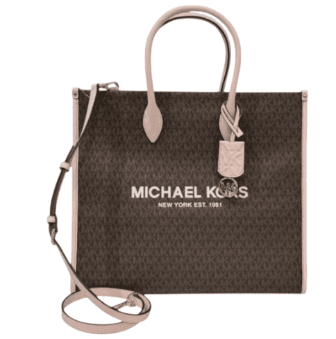 Michael Kors Womens Mirella Large Tote Crossbody Bag Brown MK Signature 35F2G7ZT3B-424
