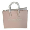 thumbnail image 1 of Michael Kors Womens Mirella Medium Pebbled Leather Shoulder Tote Bag Powder Blush 35S2G7ZT7L-424, 1 of 8