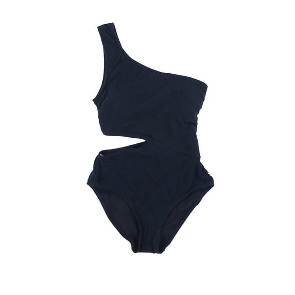 Michael Kors Women's Black One-Shoulder Side-Cutout Swimsuit 10 NWT