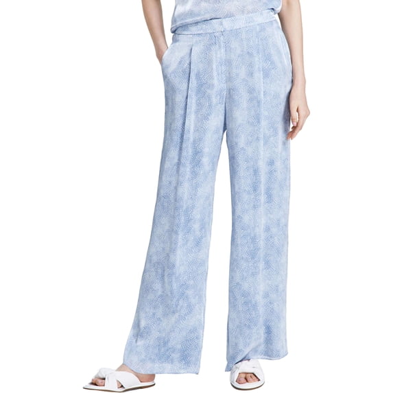Michael Kors Womens Petal Casual Wide Leg Pants, Blue, Medium