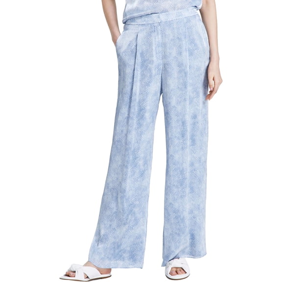 Michael Kors Womens Petal Casual Wide Leg Pants, Blue, Medium