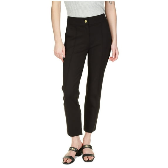 Michael Kors Womens Ponte Pintuck Dress Pants, Black, Petite, P/PS
