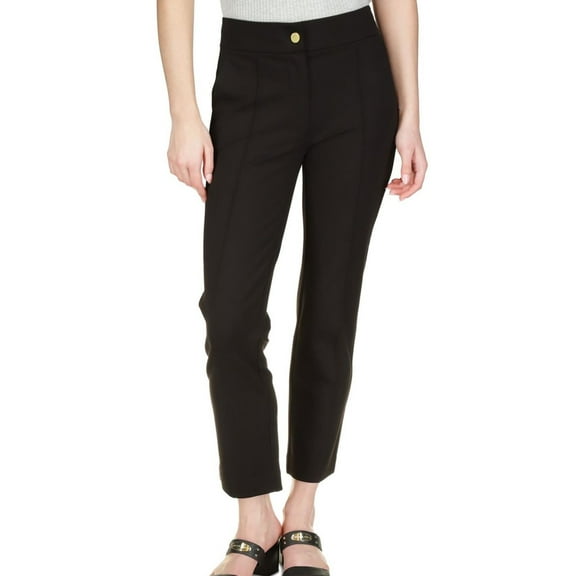 Michael Kors Womens Ponte Pintuck Dress Pants, Black, Petite, PP/PXS