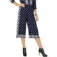 thumbnail image 1 of Michael Kors Womens Pull-On Casual Cropped Pants, Blue, Petite, PS, 1 of 2