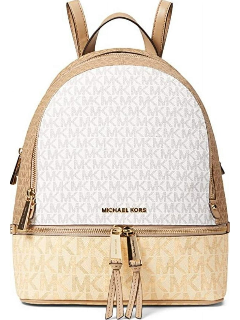 Michael Kors Womens Rhea Zip Medium Backpack Buttermilk Multi