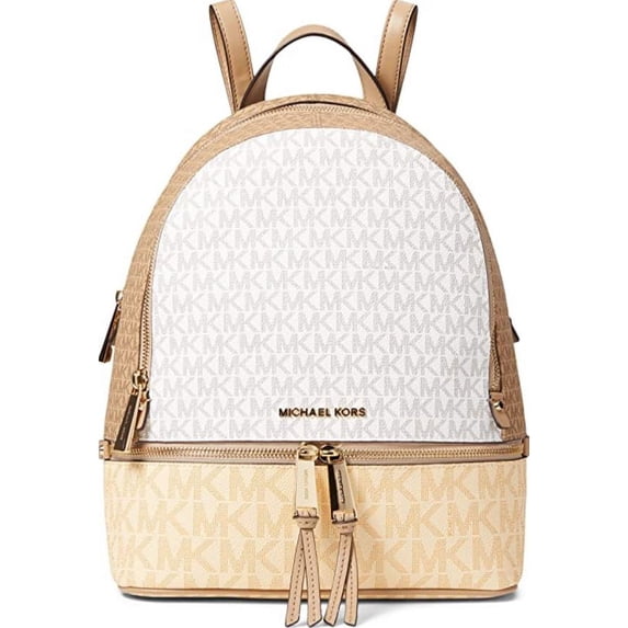 Michael Kors Womens Rhea Zip Medium Backpack Buttermilk Multi 30S0GEZB2V-798 One Size