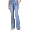thumbnail image 1 of Michael Kors Womens Sailor Flared Jeans, Blue, Petite, 0P, 1 of 1