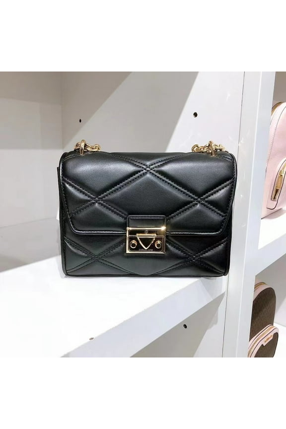 Womens Serena Medium Flap Shoulder Bag In Gold/Black 35S2GNRL2U-001