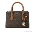 thumbnail image 1 of Michael Kors Womens Sheila Small Faux Saffiano Leather Satchel (Brown) 35S3G6HS5B-847, 1 of 4