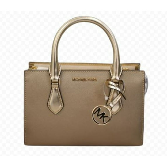 Michael Kors Womens Sheila Small Faux Saffiano Leather Satchel (Pale Gold) 35S4G6HS5O-Pgold