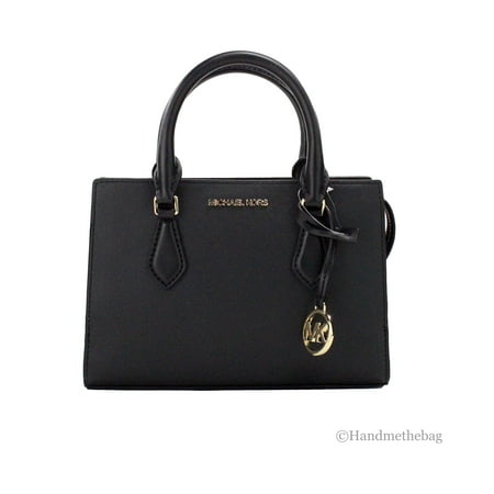 Michael Kors Womens Sheila Small Non-Leather Vegan Satchel (Black with Gold Hardware) 35S3G6HS5L-001
