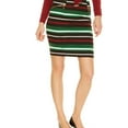 thumbnail image 1 of Michael Kors Womens Striped Pencil Skirt, Black, 2, 1 of 2