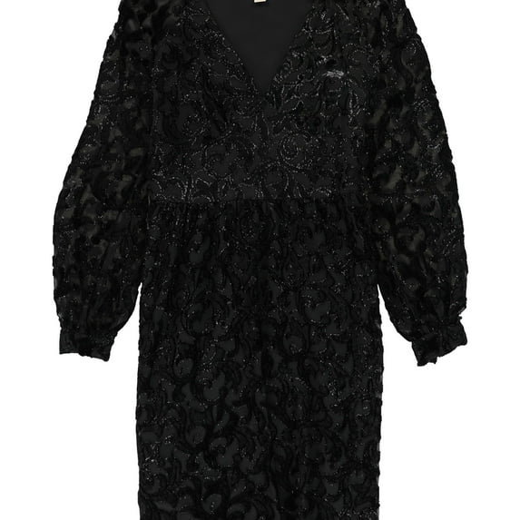 Michael Kors Womens Velvet Burnout A-line Dress, Black, X-Small