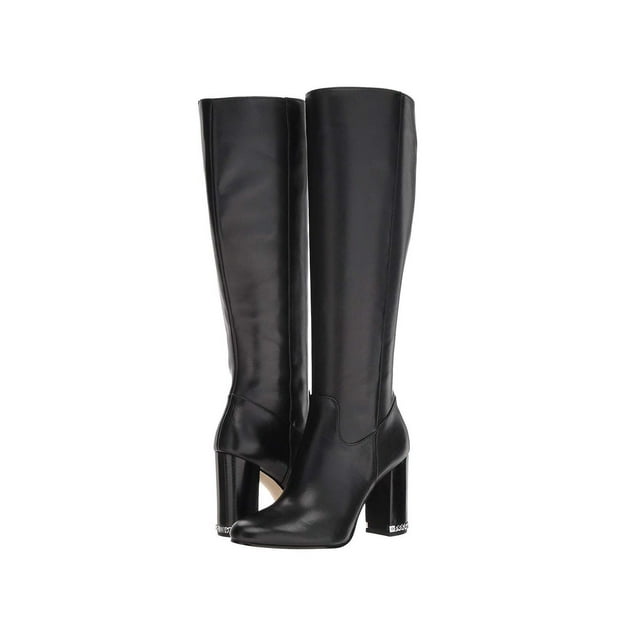 Michael Kors Womens Walker Leather Almond Toe Knee High Fashion, Black, Size 9.5