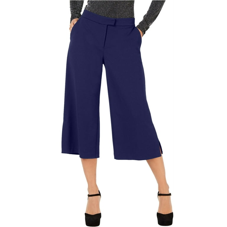 パンツ Michael Kors Woman Pants Blue Michael Kors Womens Wide Leg Casual Cropped Pants, Blue, PS