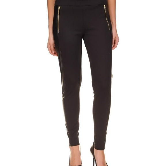 Michael Kors Womens Zip Pockets Casual Leggings, Black, Petite, PP/PXS