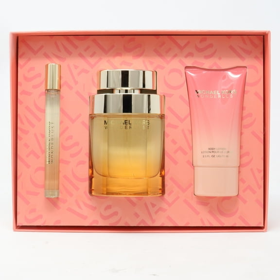 Michael Kors Wonderlust 3pcs Gift Set For Women
100ml Eau De Parfum Spray + 10ml Travel Spray + 75ml Body Lotion