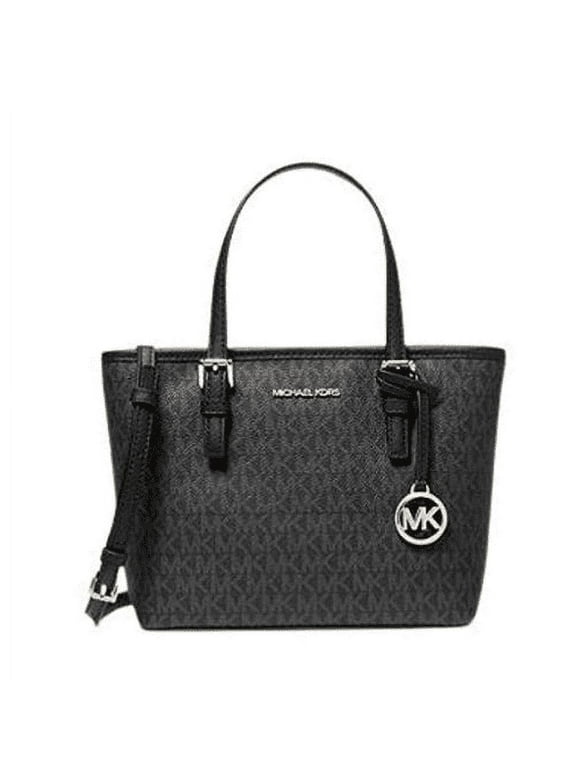 Michael Kors XS Carry All Jet Set Travel Womens Tote (BLACK SIG/GOLD) …