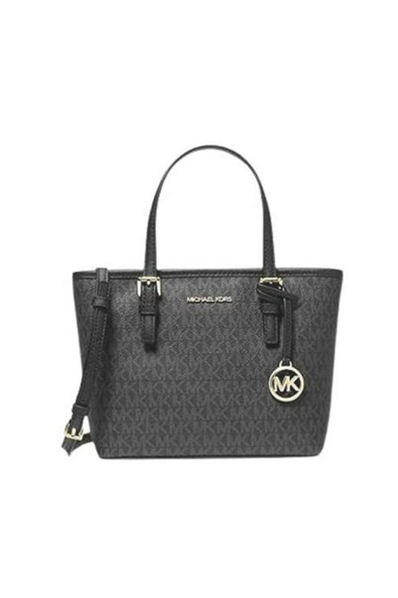 XS Carry All Jet Set Travel Womens Tote (BLACK SIG/GOLD) …