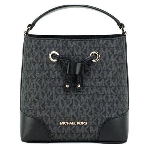 by Mercer Women's Coated Canvas Logo-Print Bucket Crossbody Bag, Black