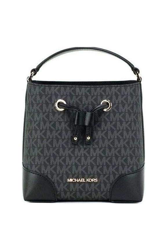 by Mercer Women's Coated Canvas Logo-Print Bucket Crossbody Bag, Black