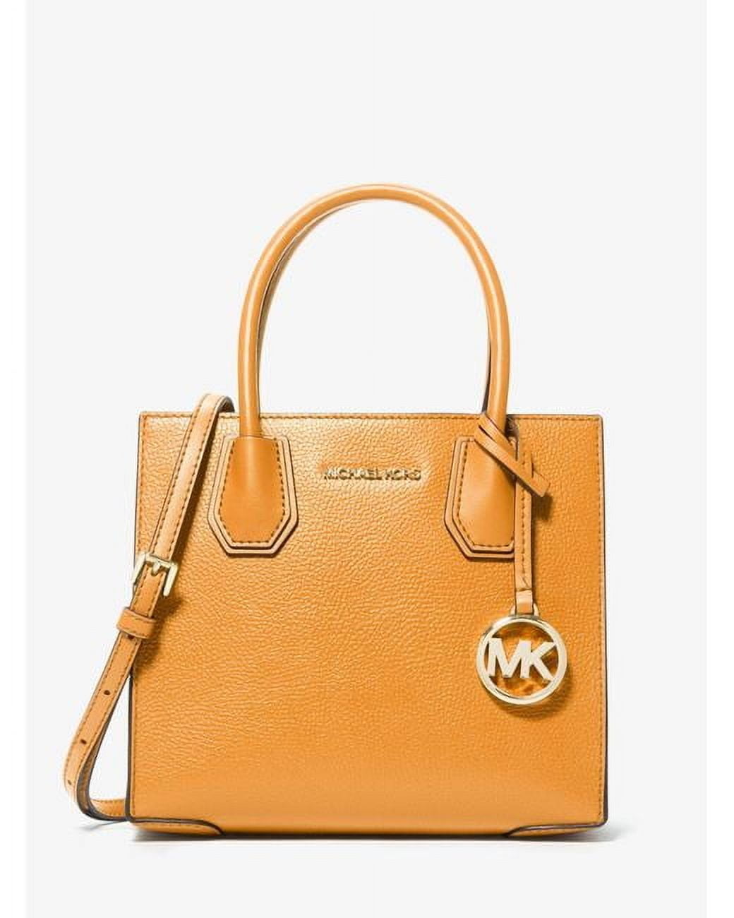 Michael Kors Mercer Pebbled Leather Crossbody Bag- Marigold