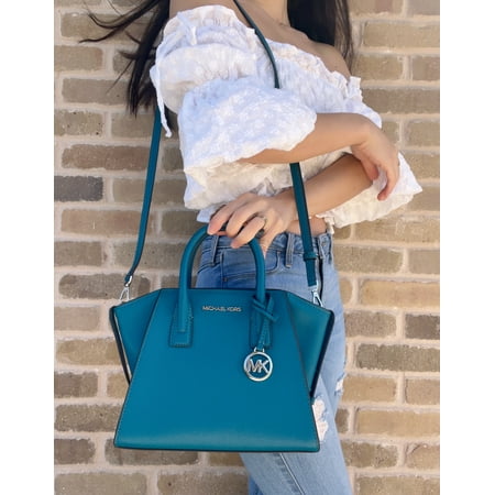 Michael Kors by Michael Kors Women's Canvas Satchel Crossbody Bag, Lagoon Blue