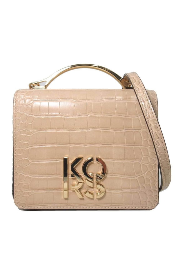 by Michael Kors Women's Crocodile Embossed Crossbody Bag, Buff