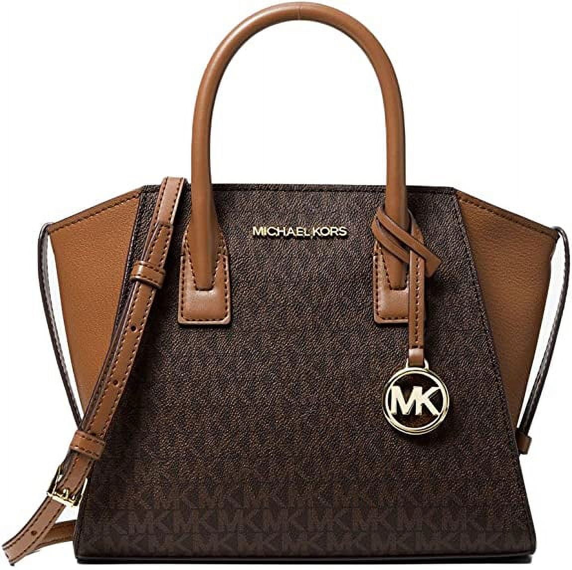Michael Kors Avril Small Logo Top-Zip Satchel in Brown Michael Kors Avril Small Logo Top-Zip Satchel in Brown
