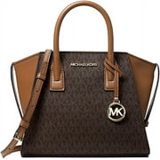 Michael Kors by Michael Kors Womens Faux Leather Satchel, Brown