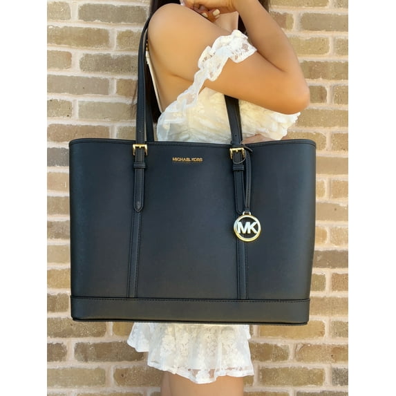 Michael Kors by Michael Kors Women's Large Saffiano Leather Solid Print Handbag, Black