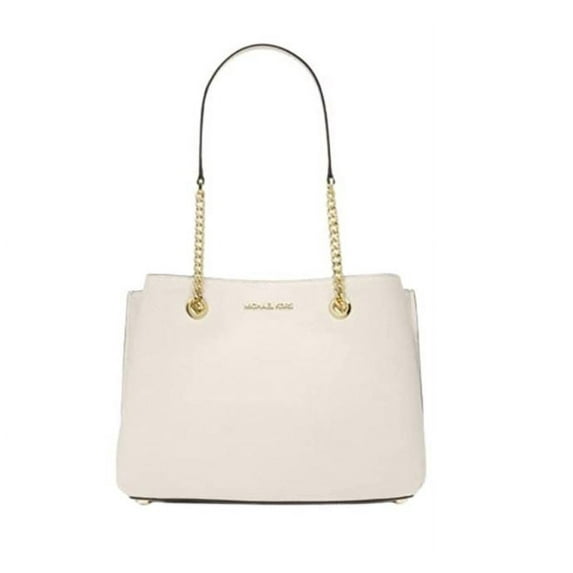 Michael Kors by Teagan Women's Pebbled Leather Shoulder Bag, Light Cream