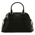 thumbnail image 1 of Michael Kors by Veronica Women's Saffiano Leather Dome Satchel, Black and Gold, 1 of 5