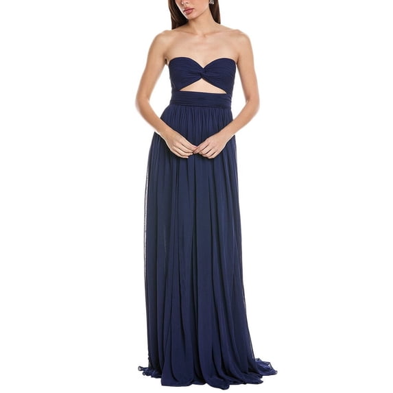 Michael Kors womens Collection Chiffon Gown, 8, Blue
