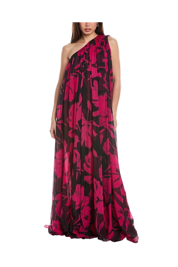 womens  Collection Chiffon Silk Caftan Dress, xs, Pink