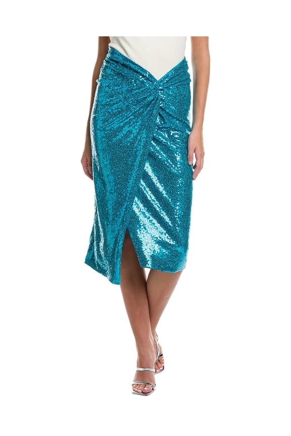 womens Collection Sequin Pareo Skirt, 4, Blue