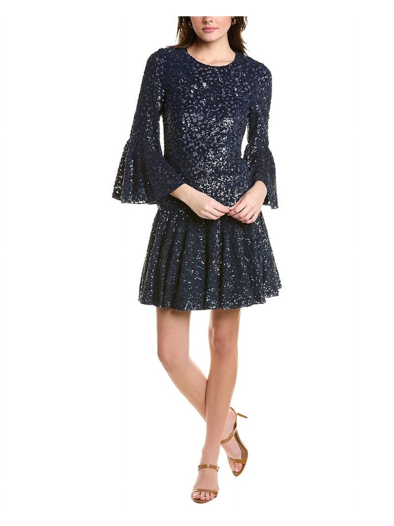 Michael Kors womens Collection Tulle Mini Dress, 0, Blue Michael Kors womens Collection Tulle Mini Dress, 0, Blue