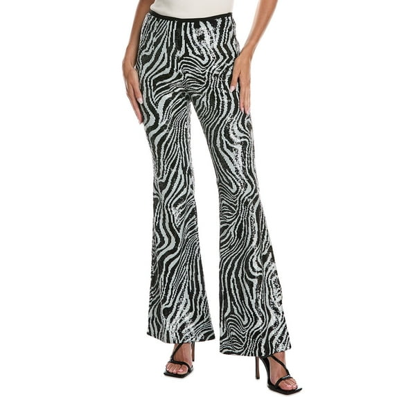 Michael Kors womens Collection Zebra Bootleg Pant, 2, Black