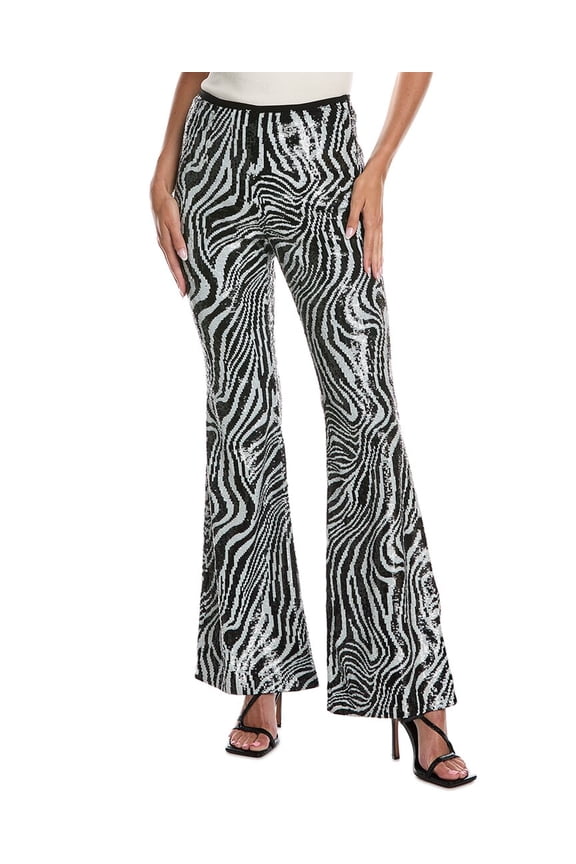 womens Collection Zebra Bootleg Pant, 4, Black
