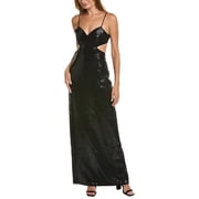 Michael Kors womens Crepe Cut Out Gown, 6, Black