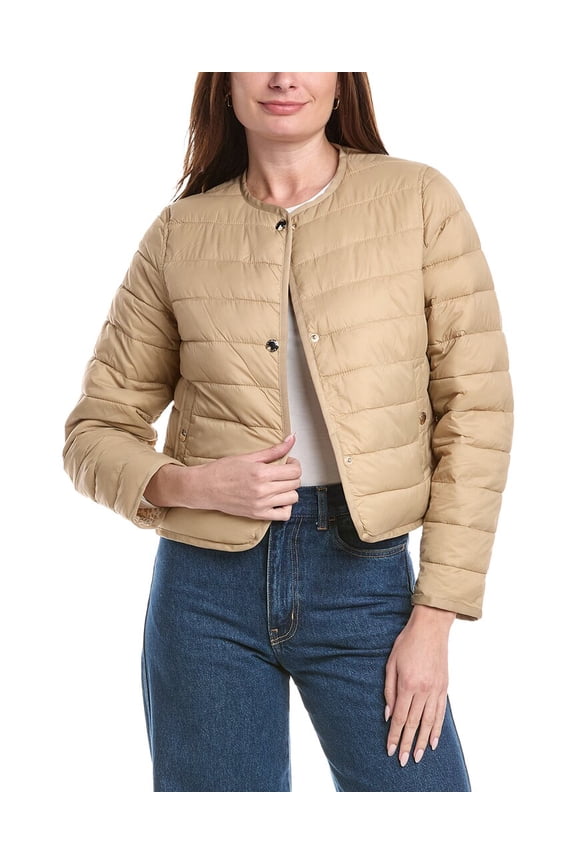womens  Short Puffer Jacket, m, Brown