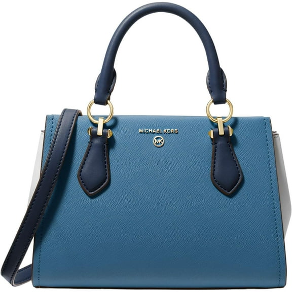 Michael Kors Marilyn Small Saffiano Leather Satchel,Dark Chambray Multi