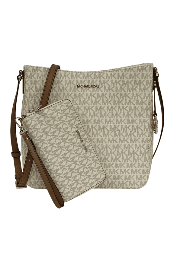 JET SET TRAVEL LARGE SHOULDER MESSENGER CROSSBODY BAG + MICHAEL KORS JET SET MULTIFUNCTION PHONE WALLET