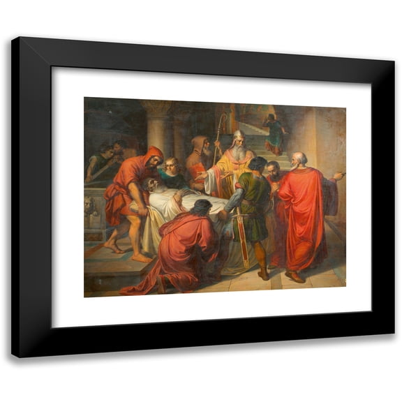 Michael Kovács 18x15 Black Modern Framed Museum Art Print Titled - Handover of the Body of St. Mark in Alexandria to the Venetians (1847)
