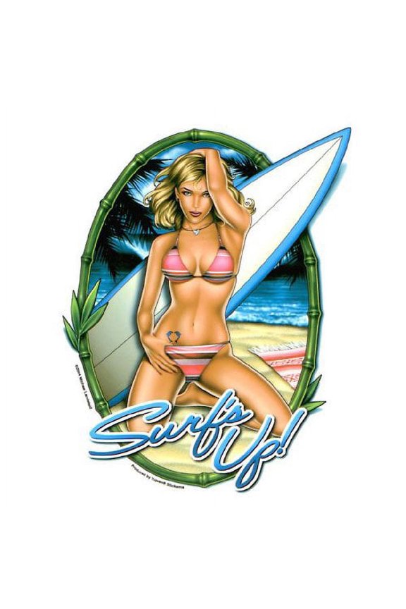 Michael Landefeld - Surf's Up Pin-up Girl - Sticker / Decal