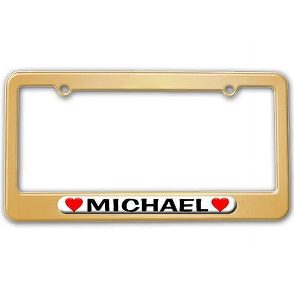 Michael Love with Hearts License Plate Frame