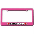 thumbnail image 1 of Michael Love with Hearts License Plate Tag Frame, Multiple Colors, 1 of 1