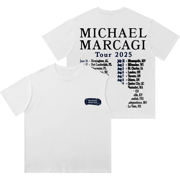 Michael Marcagi 2025 Tour Dates Wash T-Shirts Cosplay Unisex Cotton Short Sleeve Tee